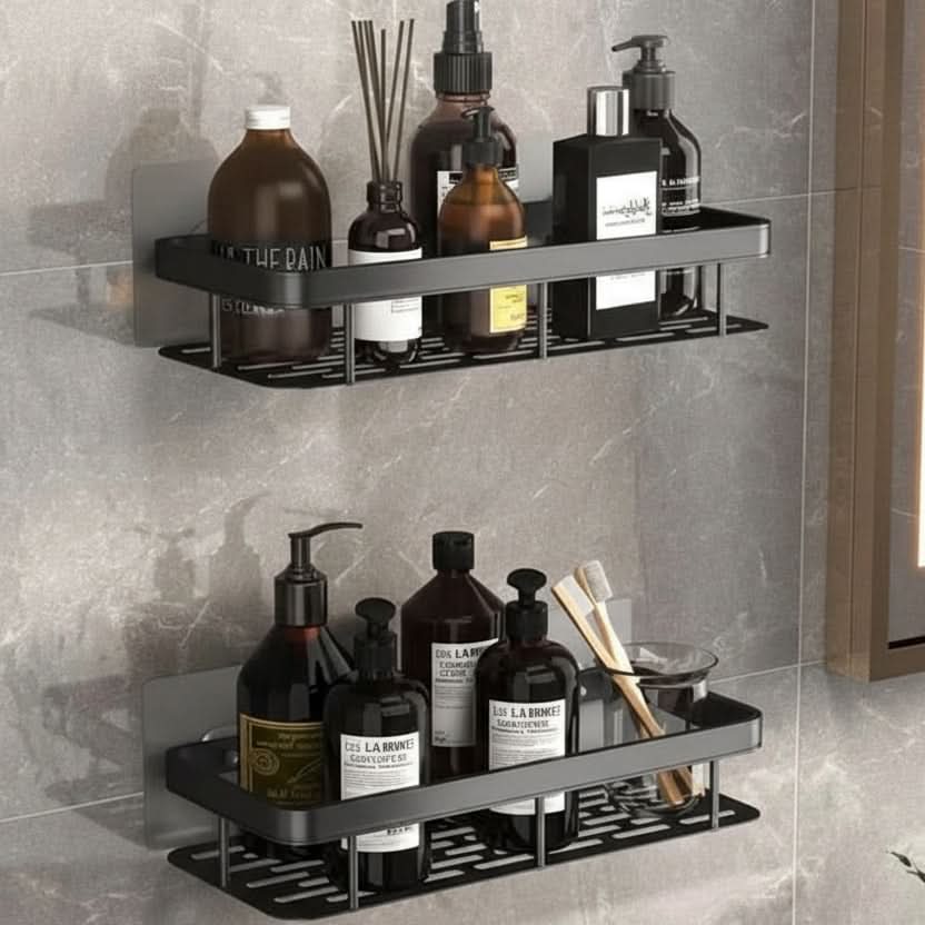 Adhesive Shower Organizer - Easy Storage Bathroom Shelf