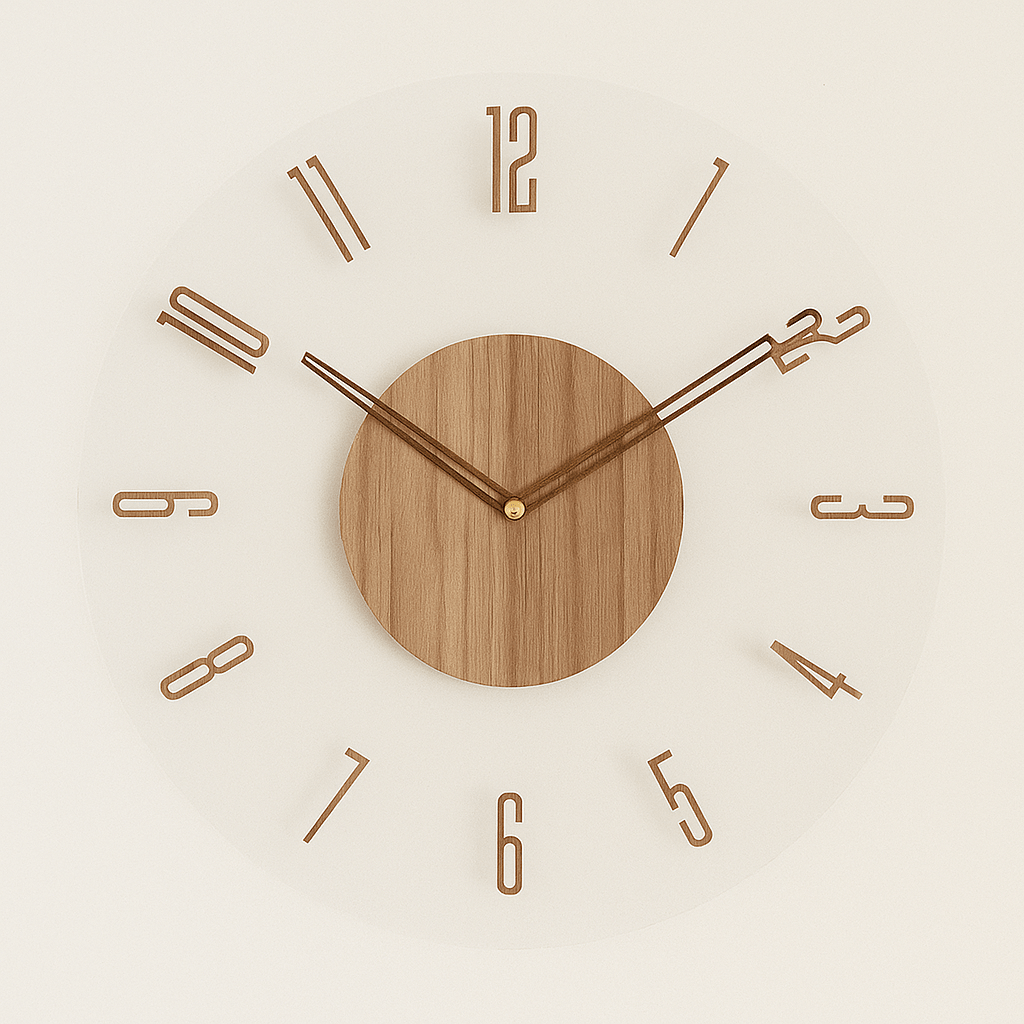 Nordic Minimalist Wooden Wall Clock – Silent Quartz Decor
