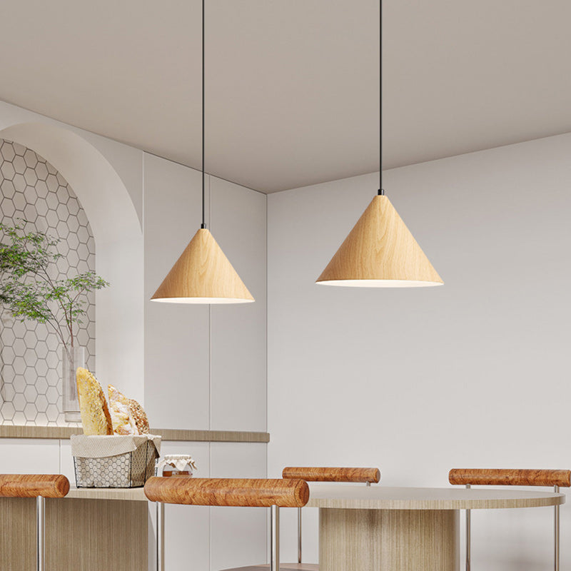 Elegant Adjustable Pendant Light - Modern Wood and Iron Design