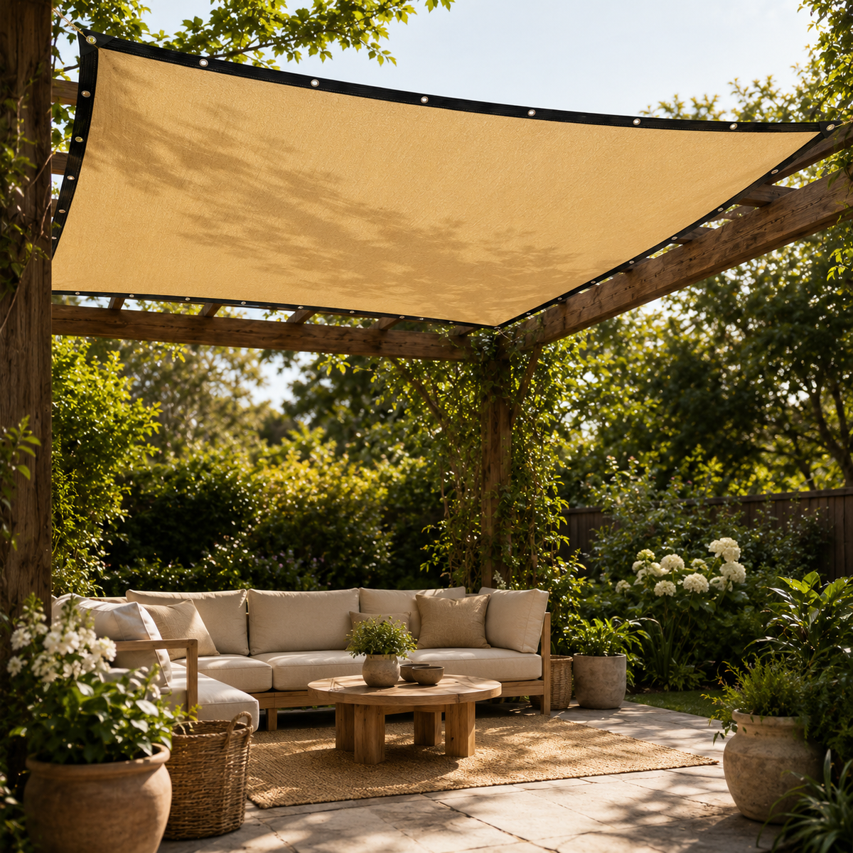UV-Resistant Rectangular Shade Sail for Garden and Patio with Reinforced Edges and Eyelets