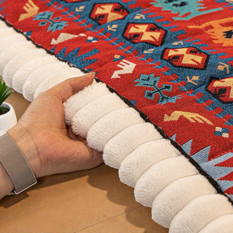 Non-Slip Sofa Cover with Ethnic Design – Quilted Style