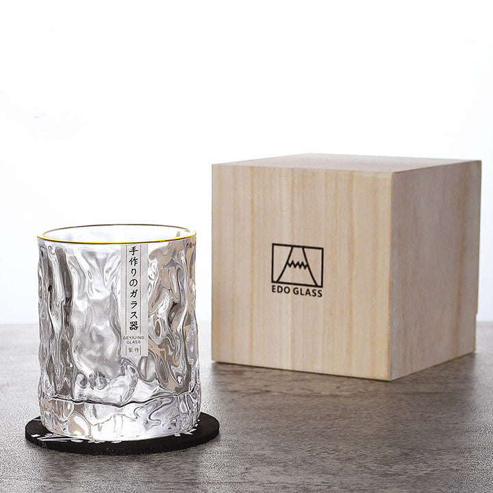 Edo Kiriko Style Whisky Tumblers | Set of Cut Glass Drinkware