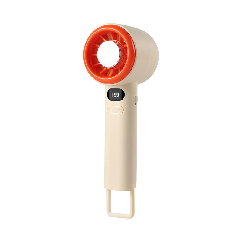 Portable Handheld Fan – Cordless with Digital Speed Indicator, Ergonomic Design for Quiet Cooling at Home, Work, or on the Go