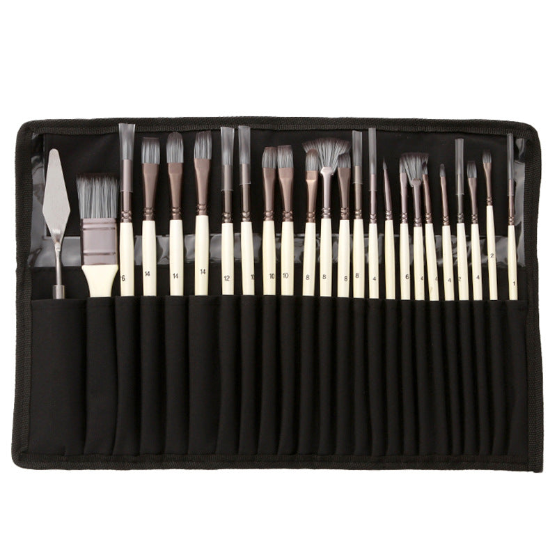 7 Brush Shapes and Palette Knife – 24-Piece Makeup Brush Set with Case