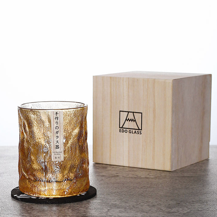 Edo Kiriko Style Whisky Tumblers | Set of Cut Glass Drinkware
