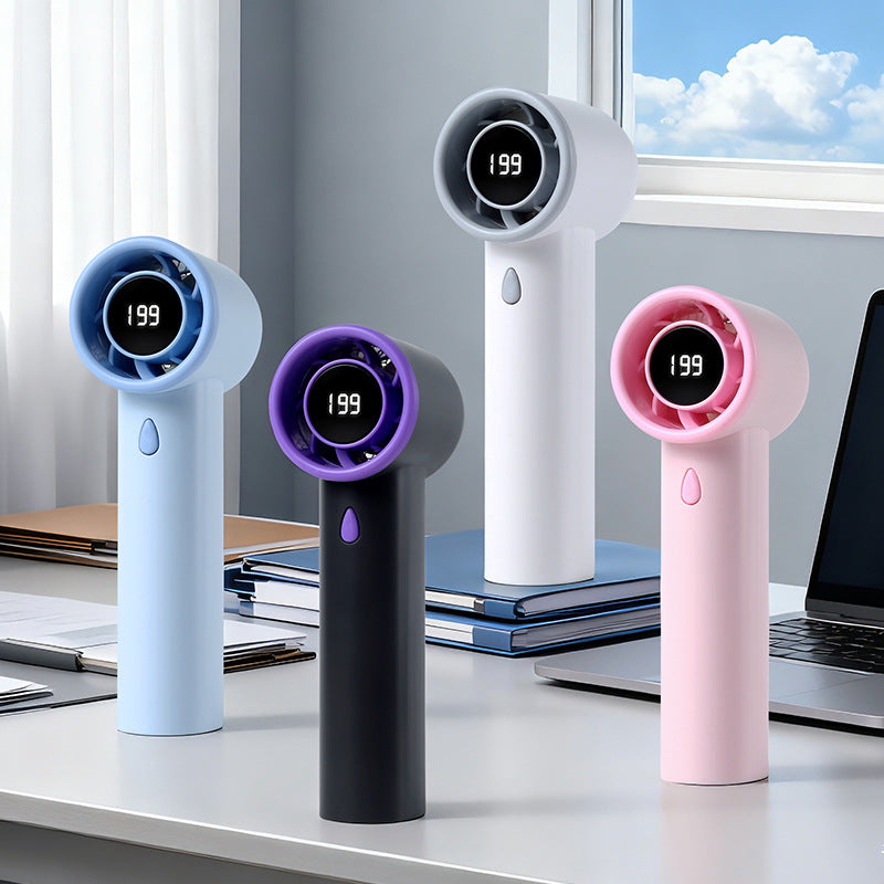 Handheld Mini Fan with Digital Speed Indicator – Cool Air for Home, Office & Outdoor Activities