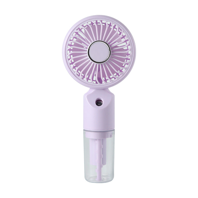 Portable Handheld Fan with Spray Feature – Silent Cooling for Travel & Work