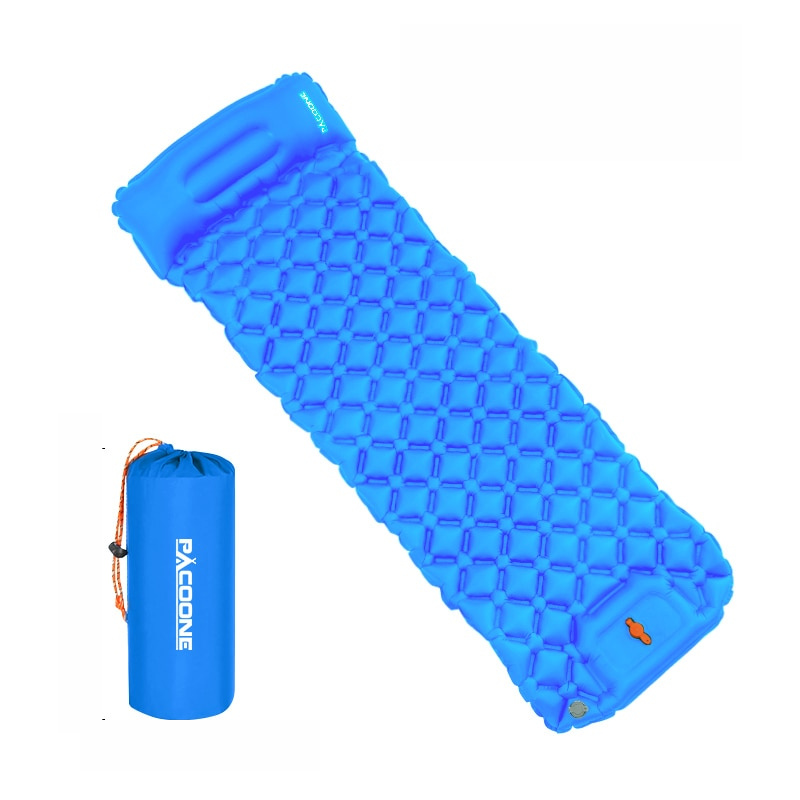 Inflatable Sleeping Pad with Pump, Waterproof Feature & Integrated Pillow