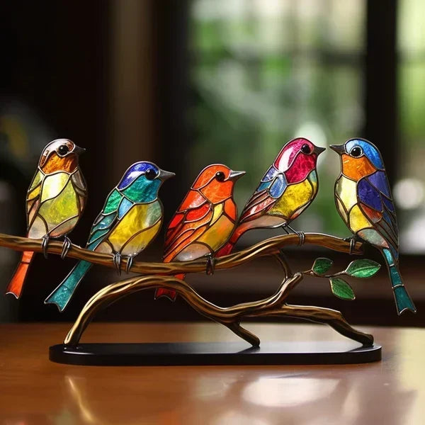 Vibrant Handcrafted Glass Bird Art Piece for Home Elegance