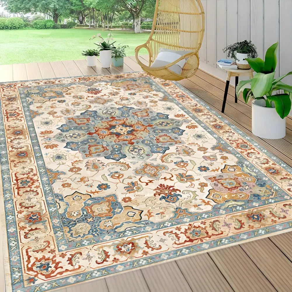 Nordic Style Outdoor Rug with Non-Slip PVC Backing