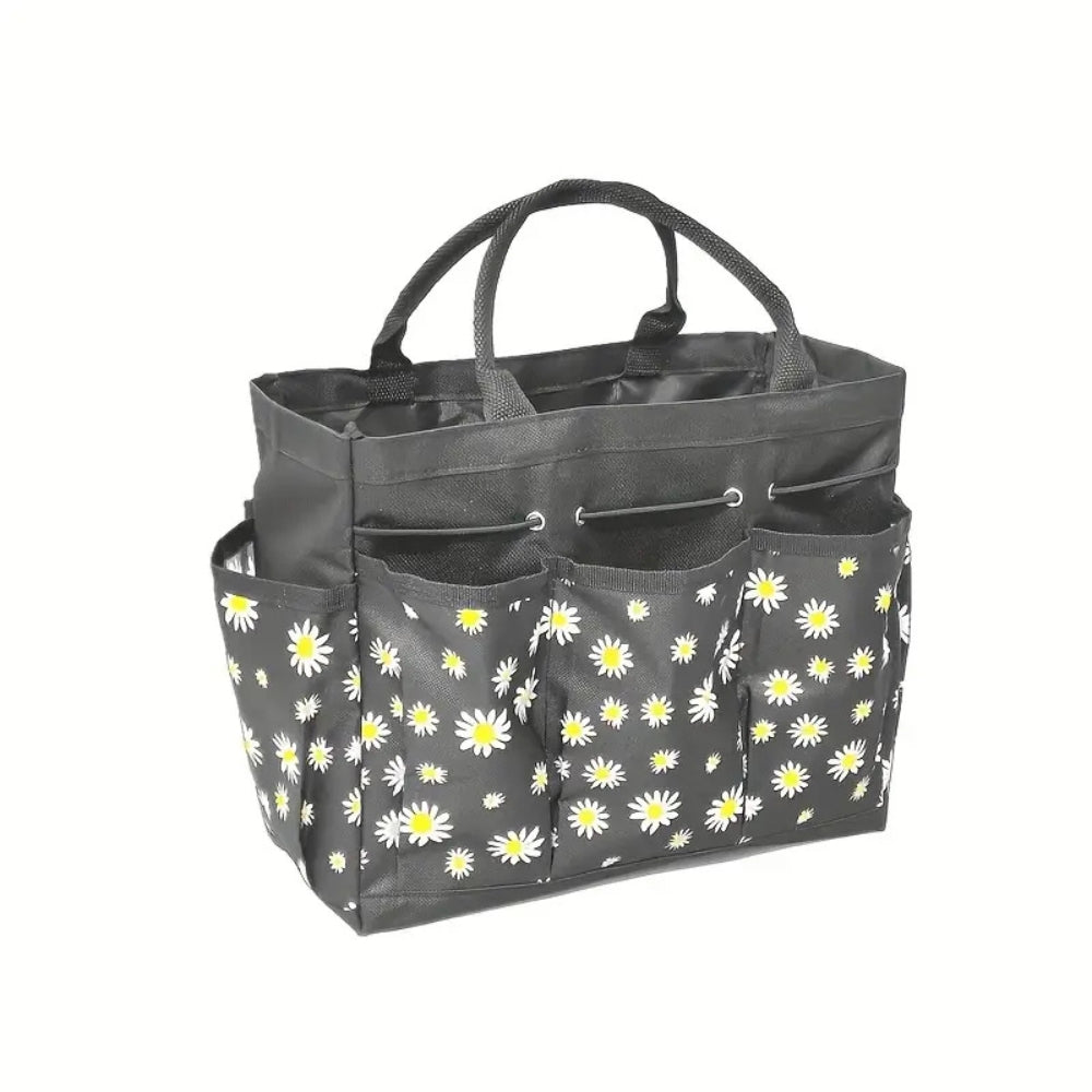 Garden Tool Tote Bag with Floral Oxford Fabric Organizer