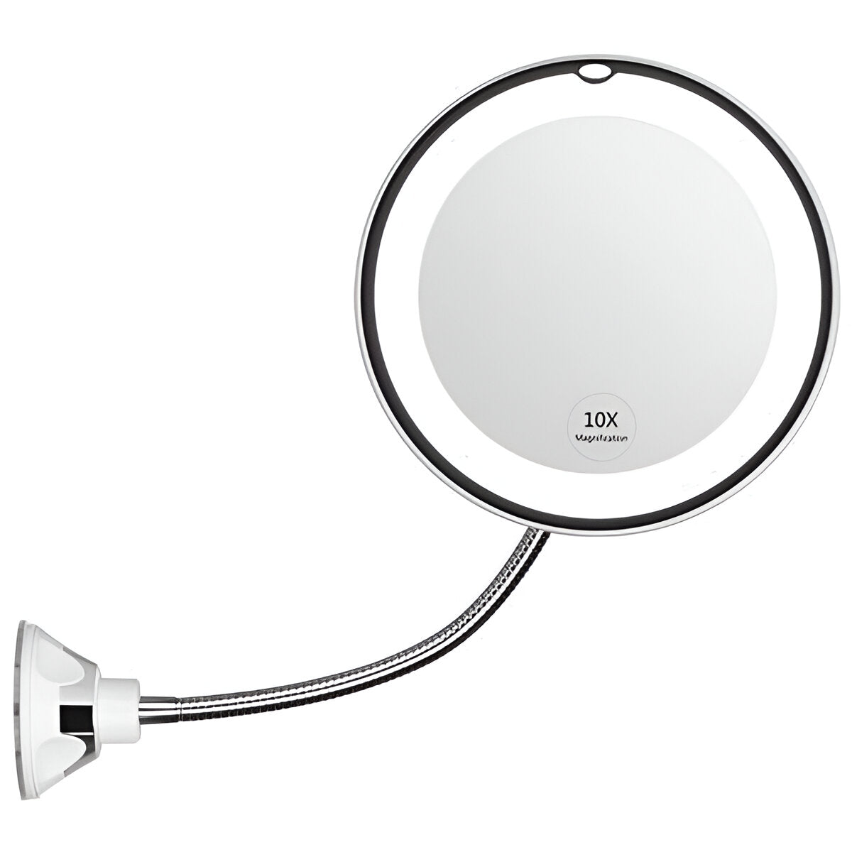 10X Zoom Makeup Mirror with Adjustable Suction Cup and LED Light