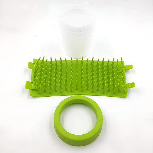 Dog Paw Cleaner Featuring Silicone Bristle Brushes