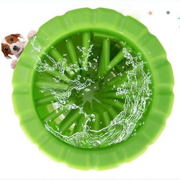 Dog Paw Cleaner Featuring Silicone Bristle Brushes