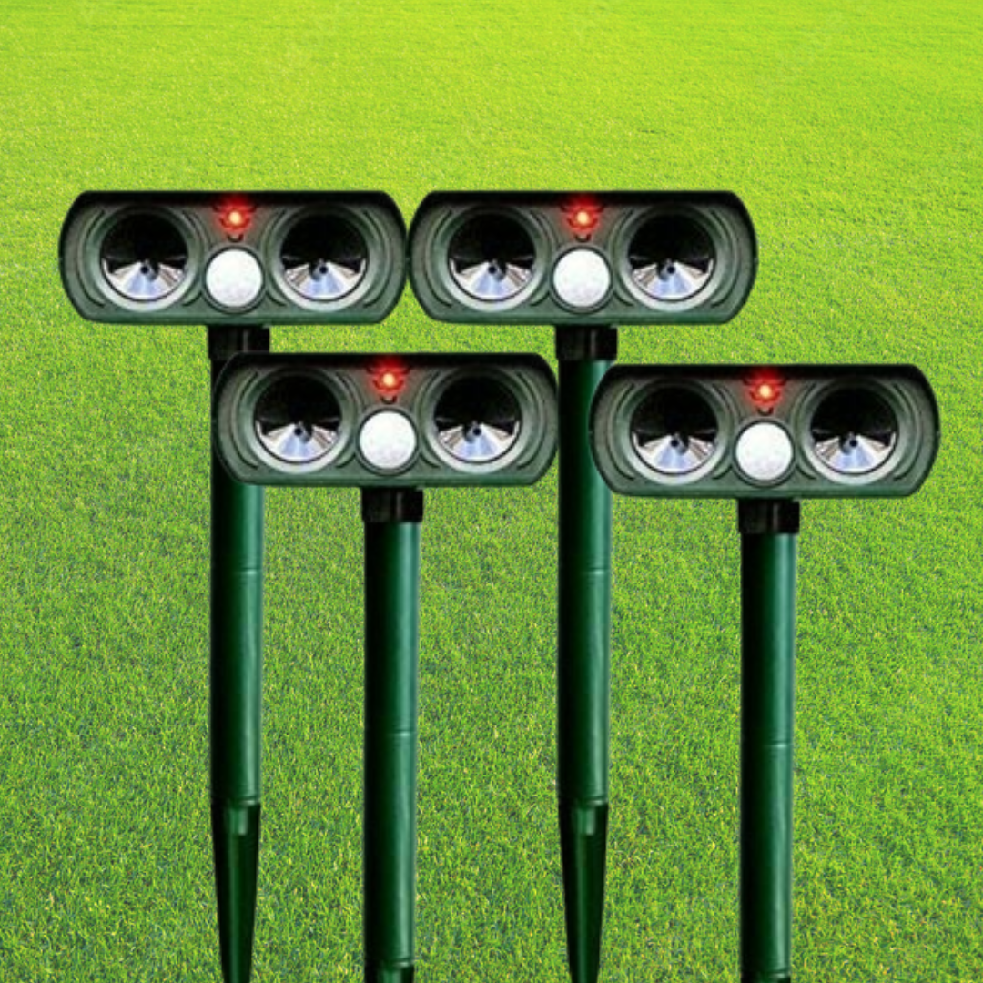 Solar-Powered Ultrasonic Animal Deterrent for Garden Safety