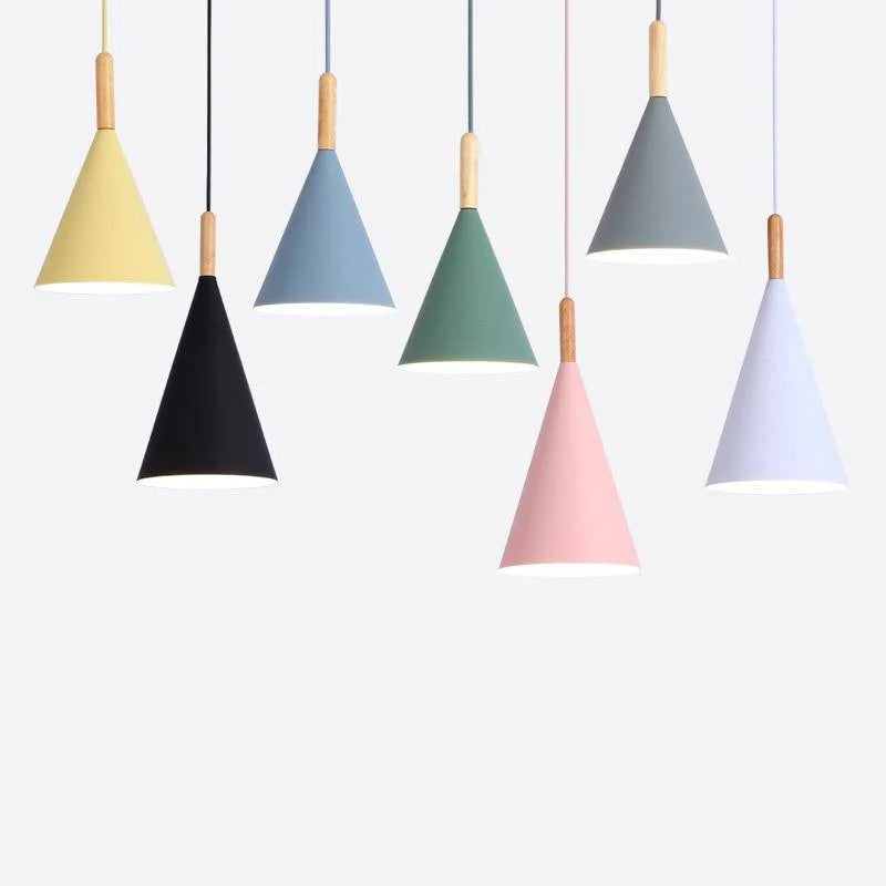 Elegant Hardwired Pendant Light with Wooden Touch for Kitchens