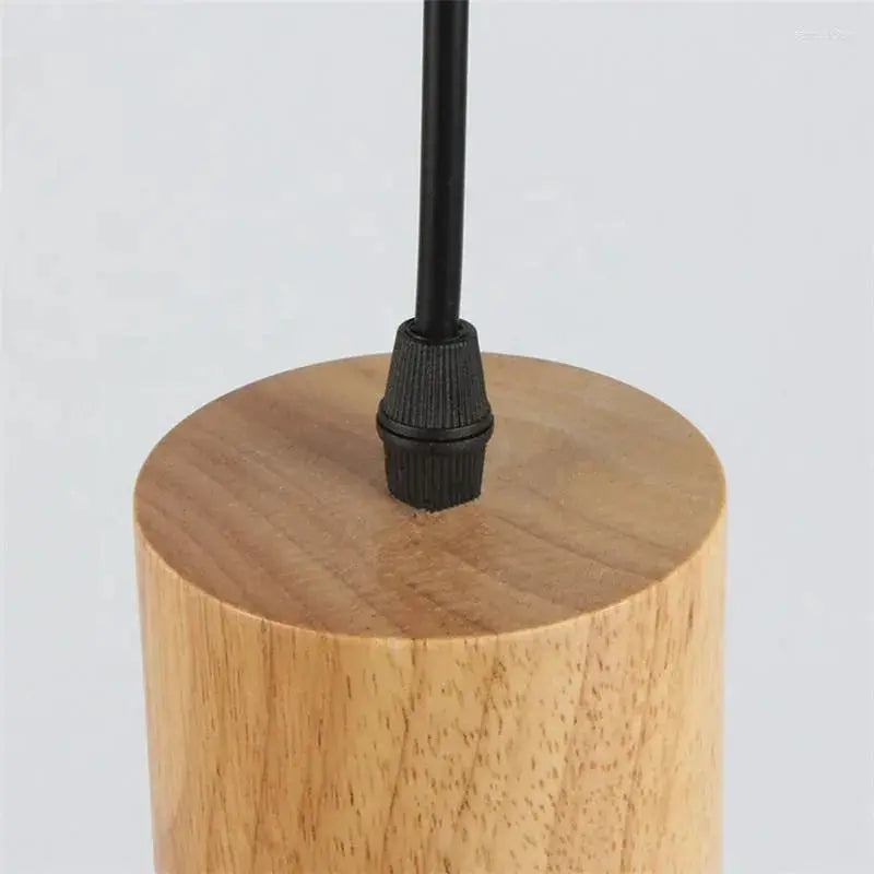 Metal and Wood Pendant Light Fixture