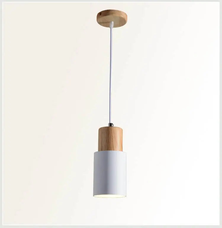 Metal and Wood Pendant Light Fixture