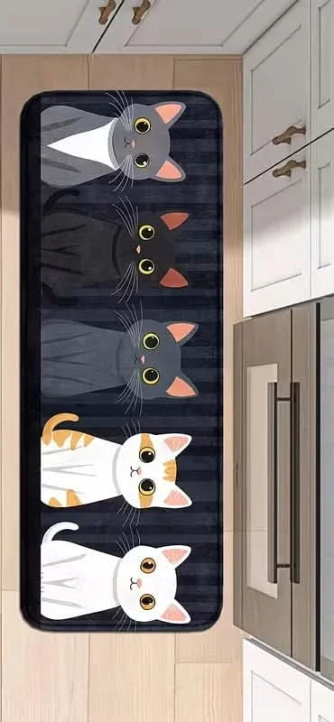 Cozy Kitchen Mat with Cat Stripe Design for Playful Spaces