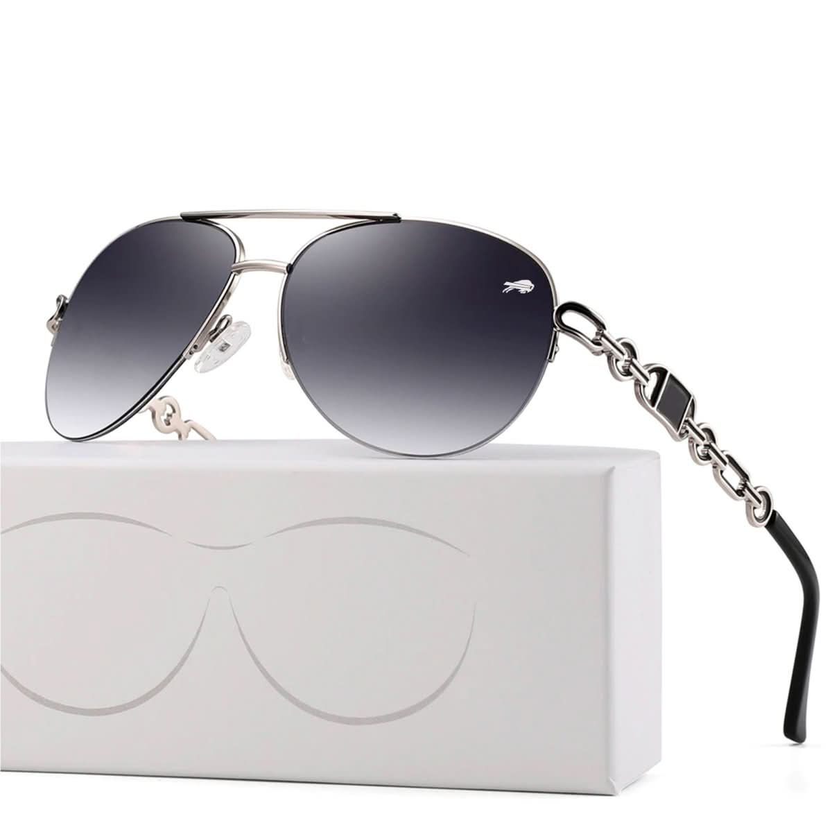 Polarized Sunglasses with Chain Accents – UV400 Protection