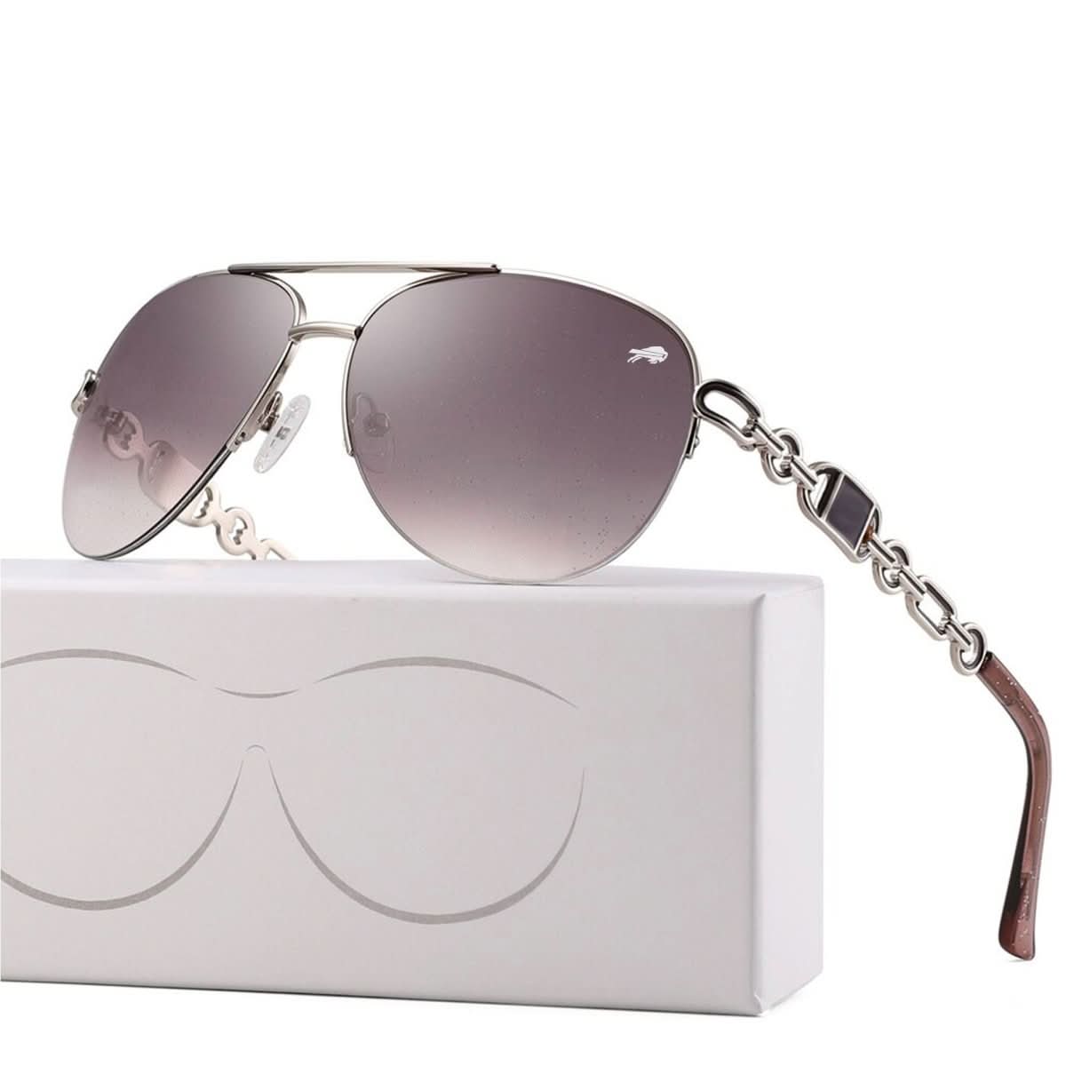 Polarized Sunglasses with Chain Accents – UV400 Protection