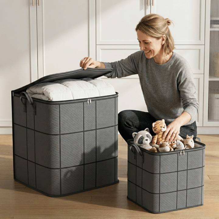 Zippered Storage Bag with Carry Handles