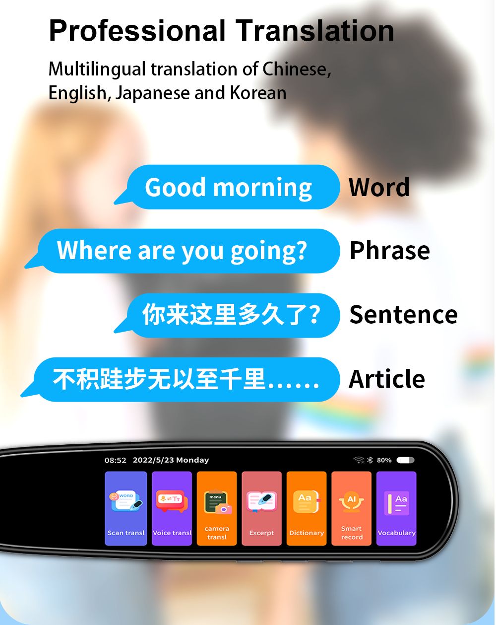 Universal TalkPen: Instant 112-Language Translator