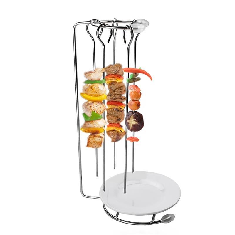 SizzlePro - Deluxe Stainless Steel BBQ Skewer Set with Custom Grill Rack