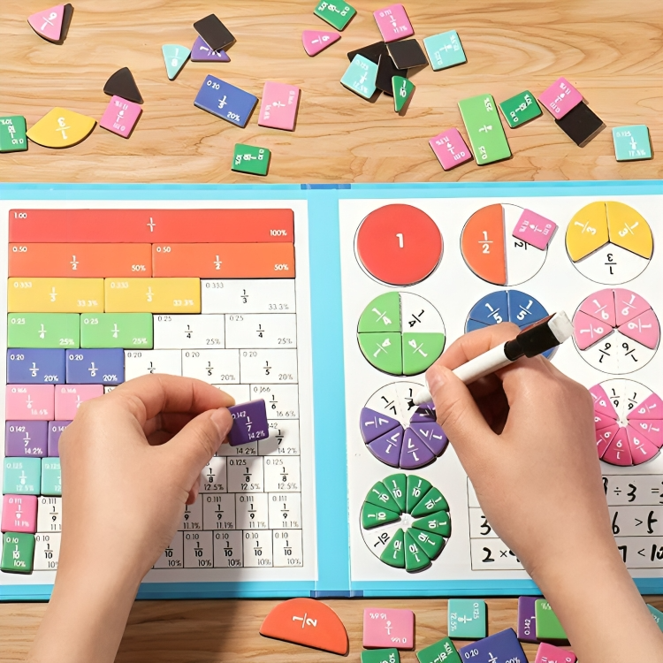 Magnetic Fraction Puzzle Book for Kids