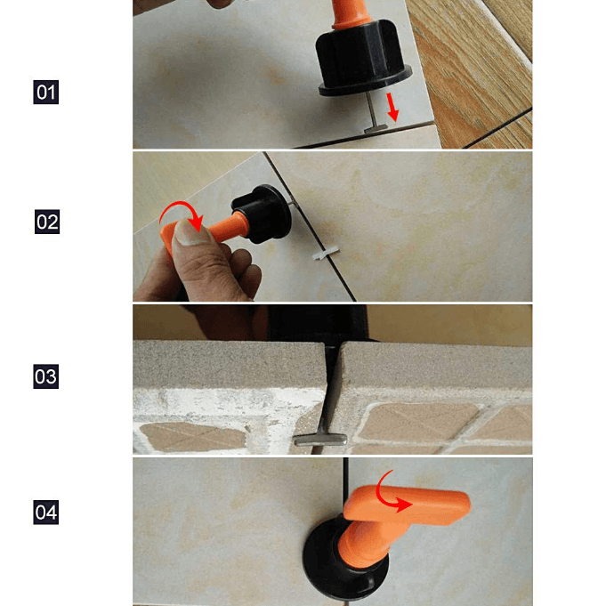 Reusable Tile Leveling System with T-Pins