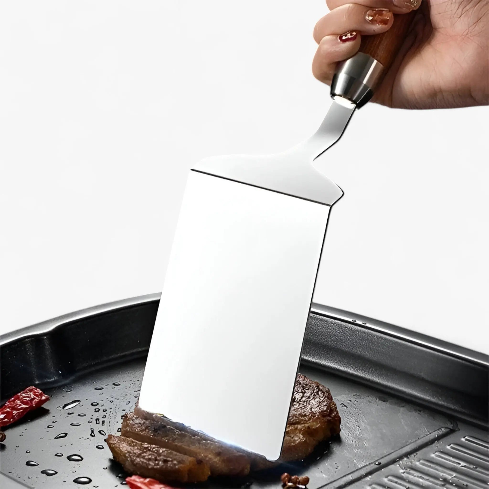 Wooden Handled Square Turner – Perfect for Grilling and Cooking