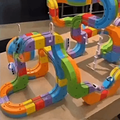 Interactive 3D Train Construction Kit with Rechargeable Engine