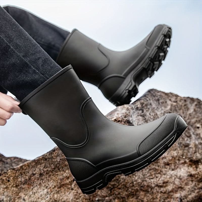 Waterproof Mid-Calf Boots with Slip-Resistant Outsole