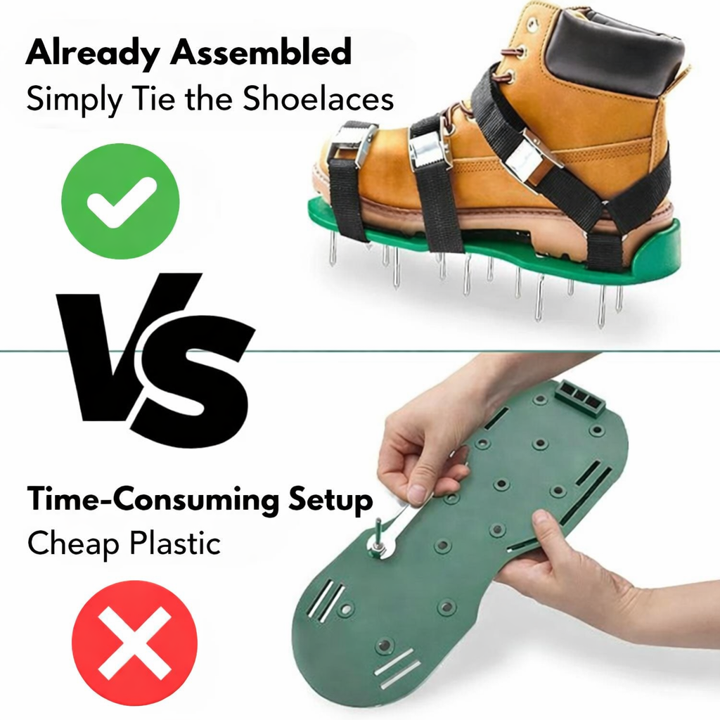 Lawn Aerator Shoes | Aerate Grass While Walking | Spike Strap System