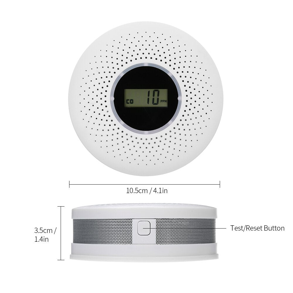 Smoke and Carbon Monoxide Detector | Dual Sensor System | Loud Alarm