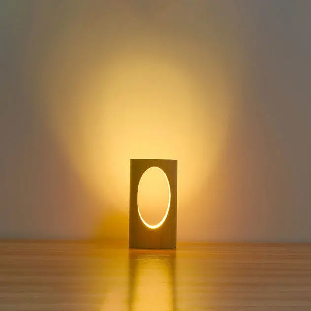 LED Night Light in Rectangular Solid Wood Design