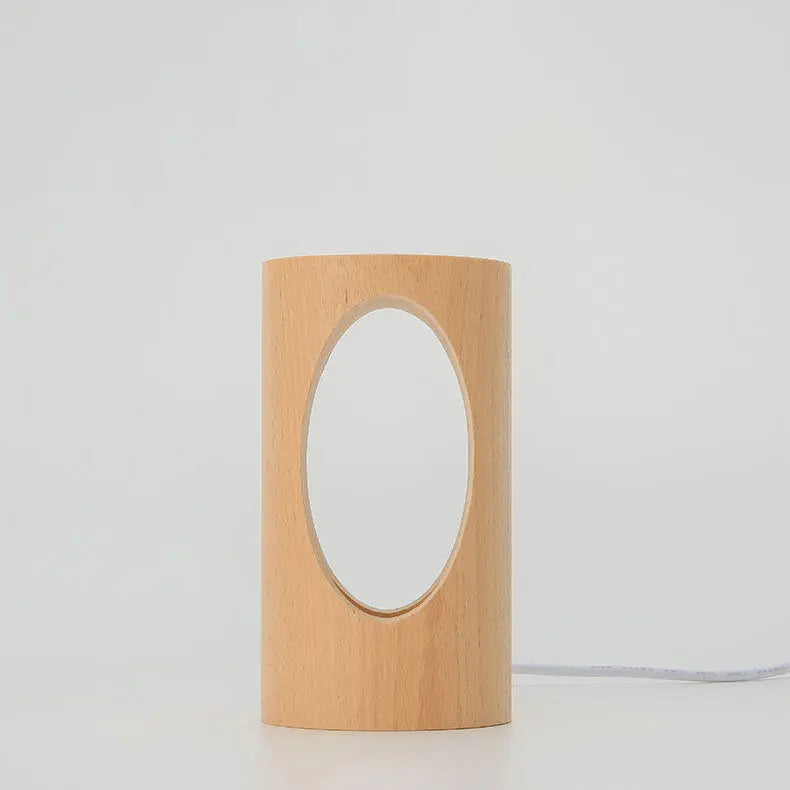 LED Night Light in Rectangular Solid Wood Design