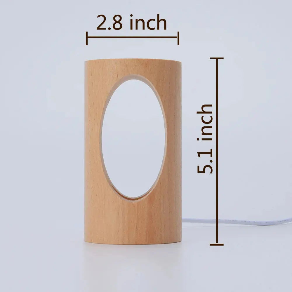 LED Night Light in Rectangular Solid Wood Design