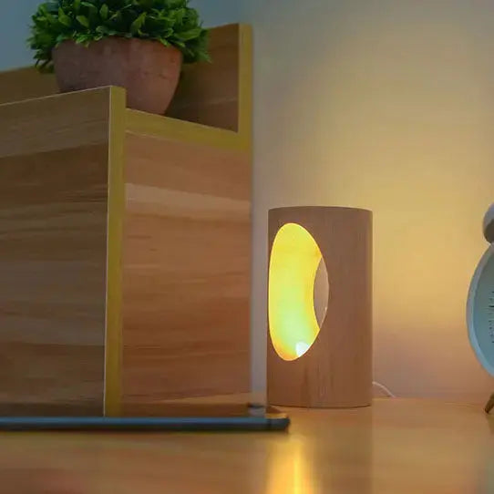 LED Night Light in Rectangular Solid Wood Design