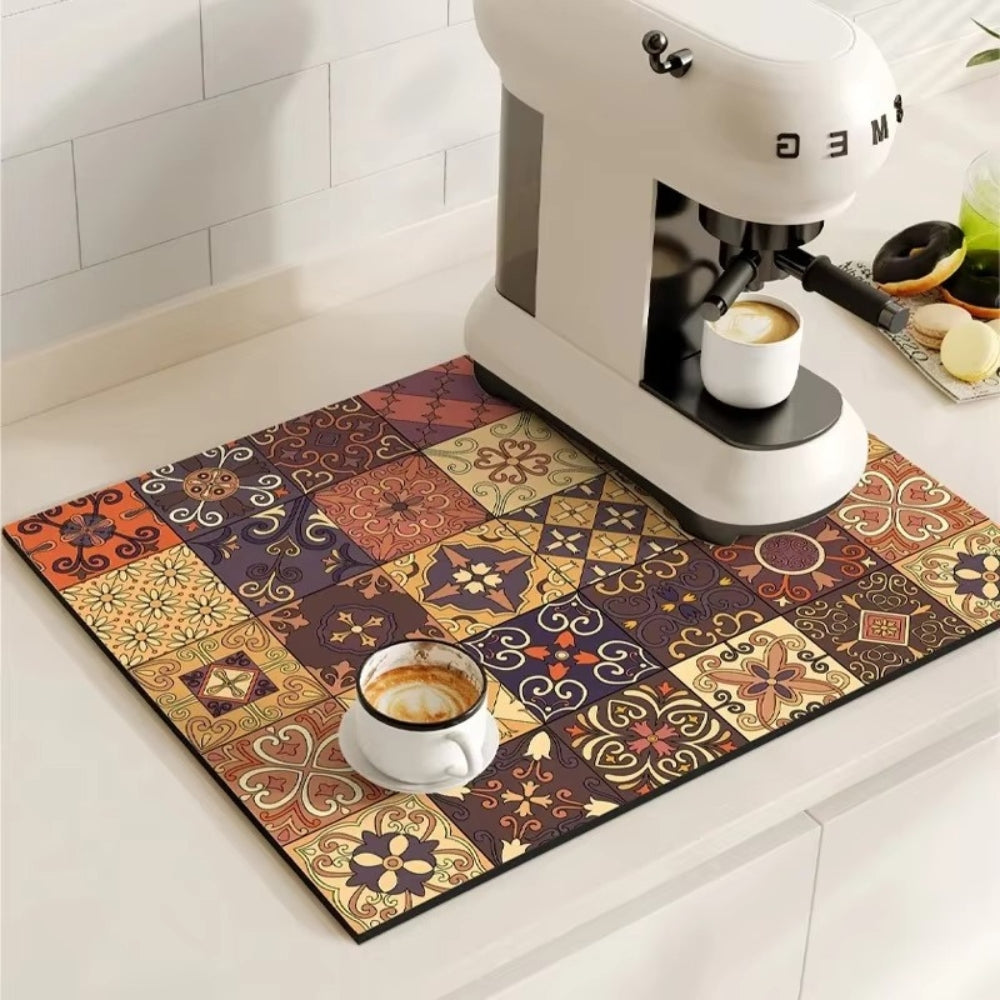 Classic Charm Coffee Spill Mat for Effortless Cleanup