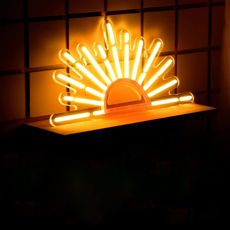 Sunrise Glow USB Neon Light - 38x20 cm Decorative Sign