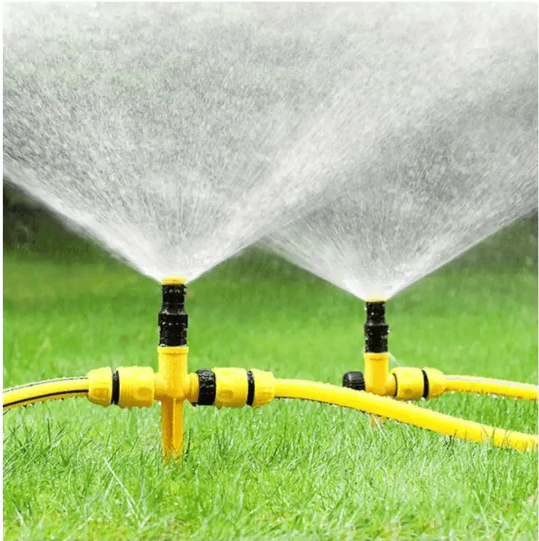 Set of 4 Rotating Sprinklers for Uniform Watering with Minimal Effort