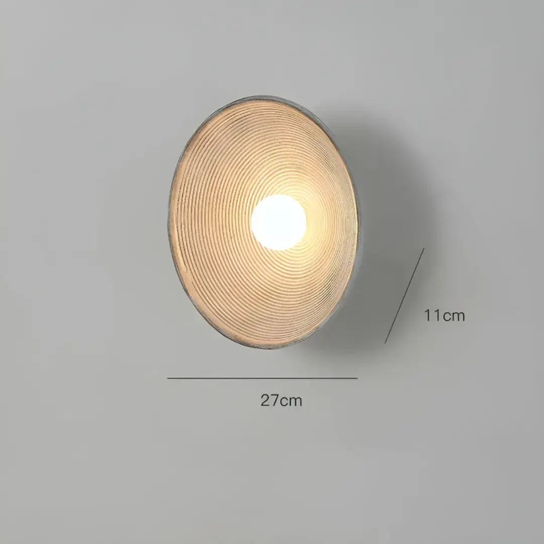 Round Wabi-Sabi Wall Light – Glass and Resin, 3 Adjustable Modes