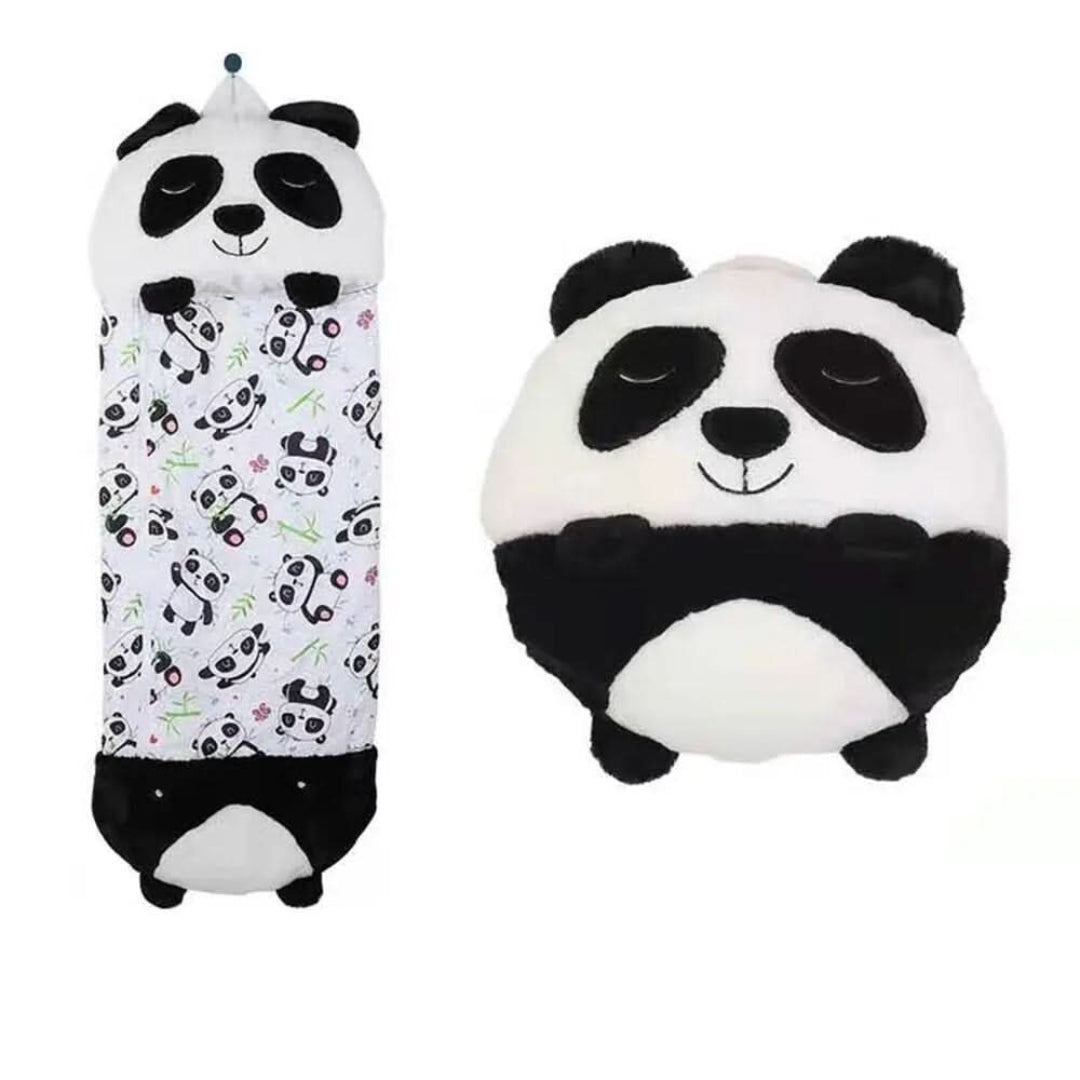 Convertible Plush Sleeping Bag with Companion Toy for Kids