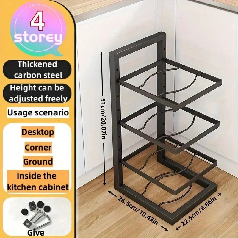 Adjustable Height Pot and Pan Organizer – Neatly Arrange Your Kitchen