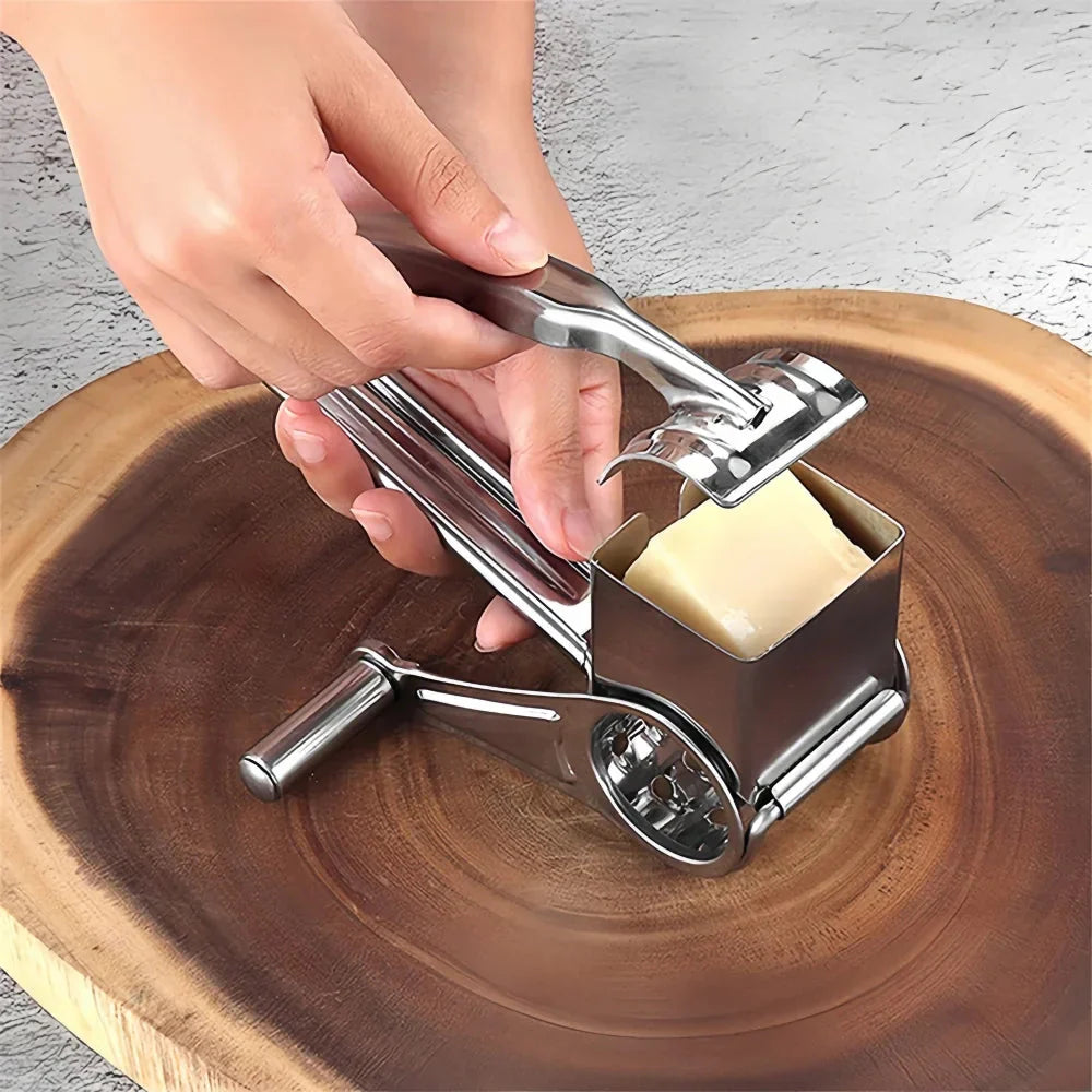 Hand Crank Stainless Steel Cheese Grater – Rotary Design