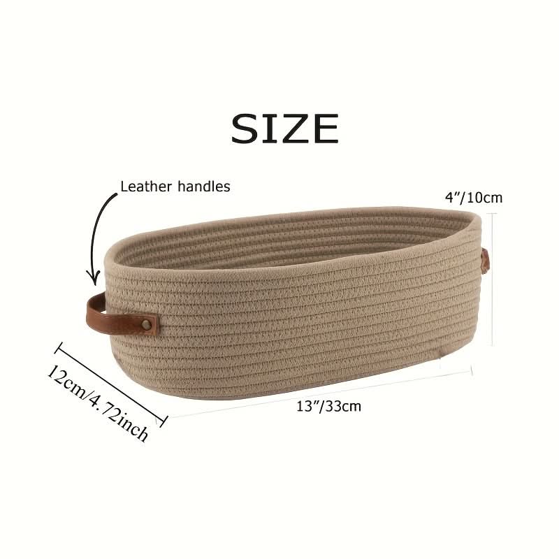 Oval Woven Basket for Organizing Bathroom Essentials