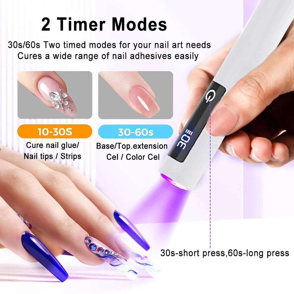 Handheld or Hands-Free UV Gel Nail Applicator with Stand