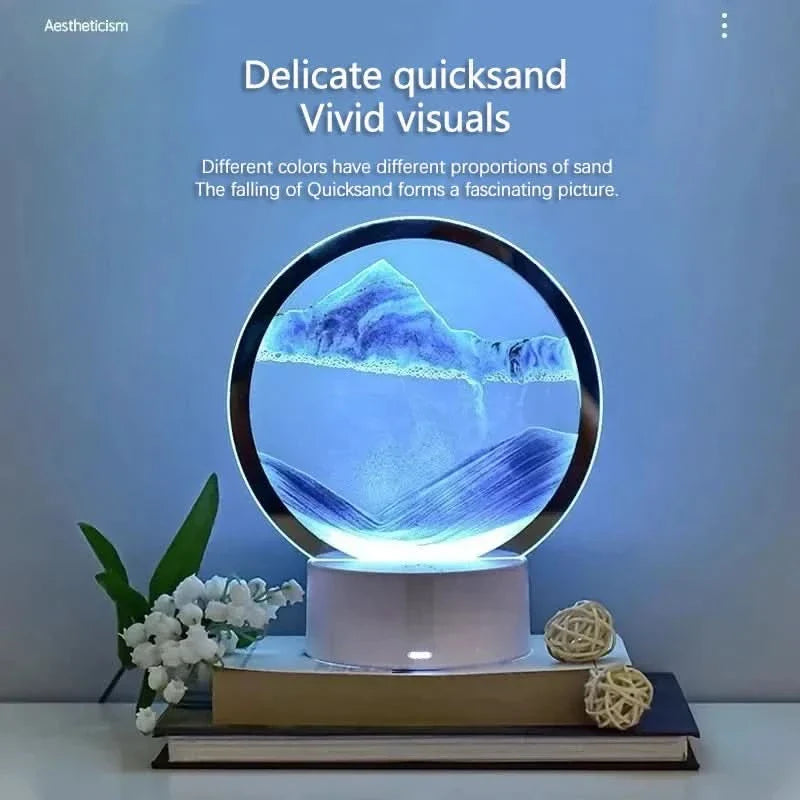 3D Hourglass Lamp Featuring Dynamic Sand Motion