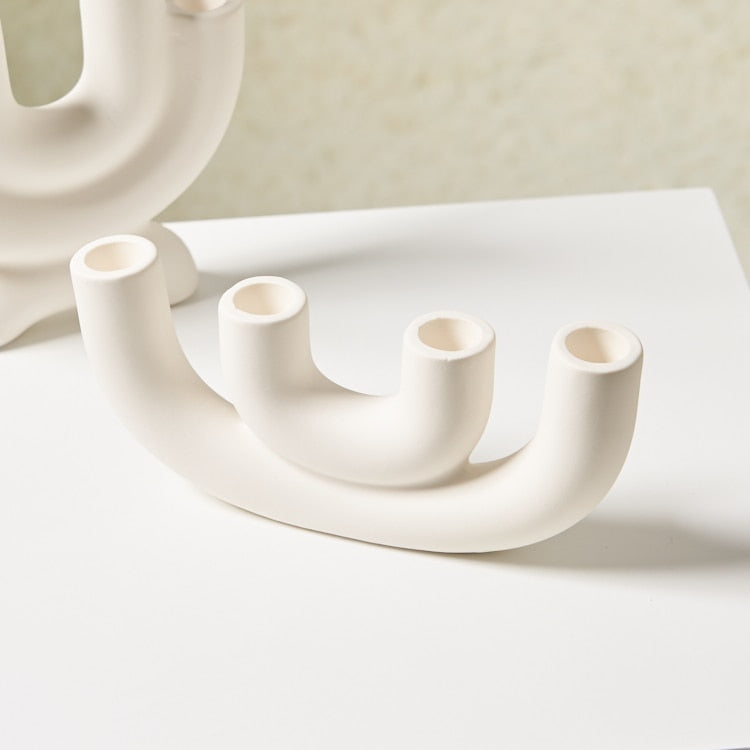 U-Shaped Ceramic Candle Holder